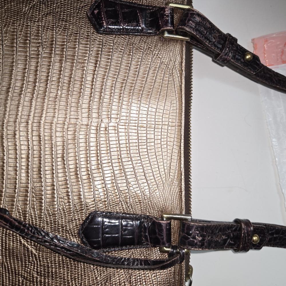 Brahmin Metallic and Dark Brown Tote Bag - Picture 11 of 16